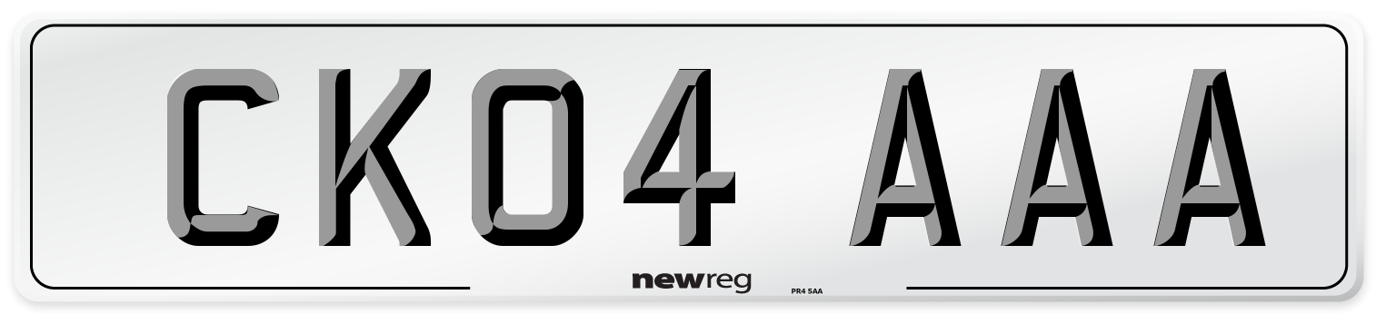 CK04 AAA Number Plate from New Reg